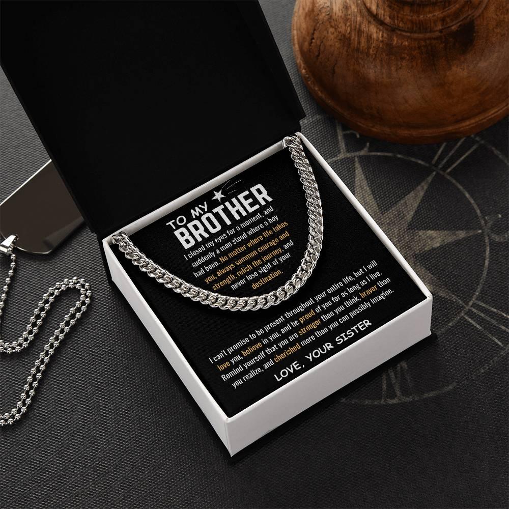To My Brother - Cuban Link Chain - Gift Set - SLDDL0039 - Sunshine Letters Co
