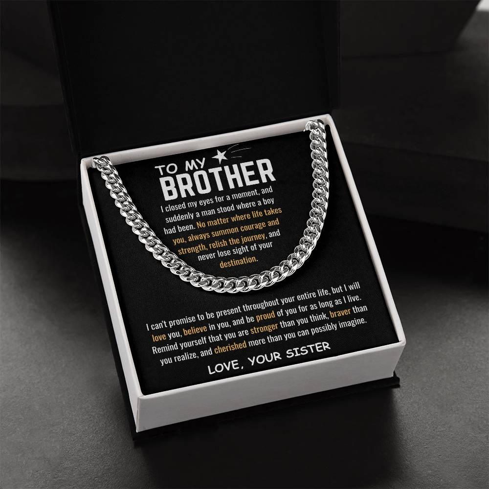 To My Brother - Cuban Link Chain - Gift Set - SLDDL0039 - Sunshine Letters Co