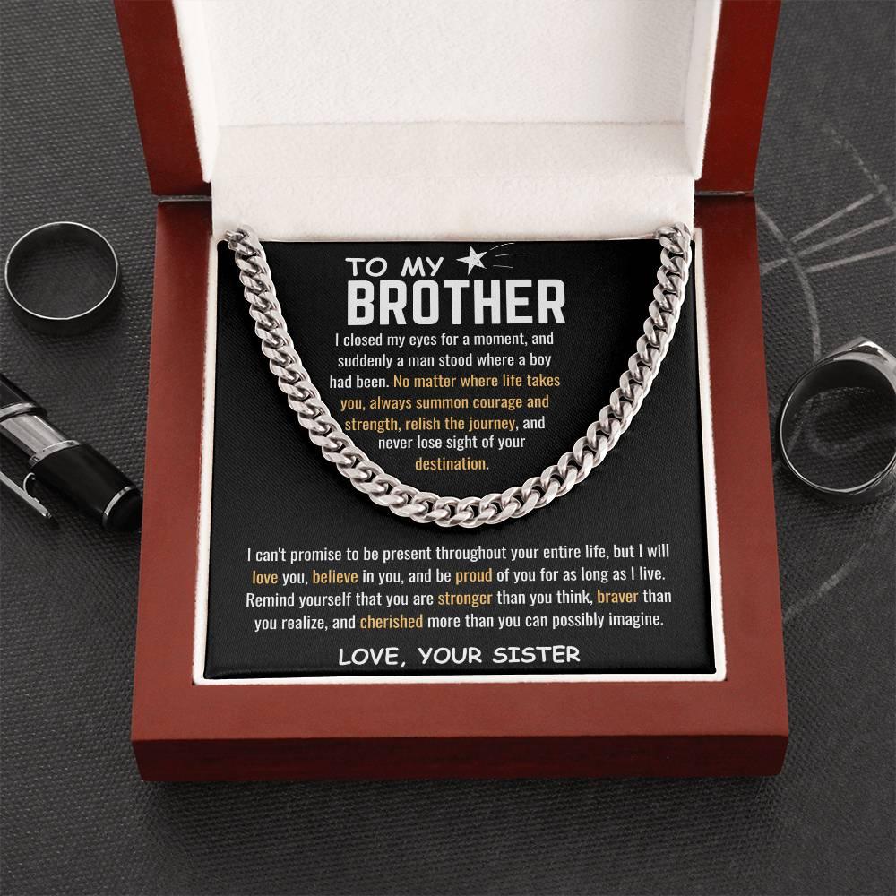 To My Brother - Cuban Link Chain - Gift Set - SLDDL0039 - Sunshine Letters Co
