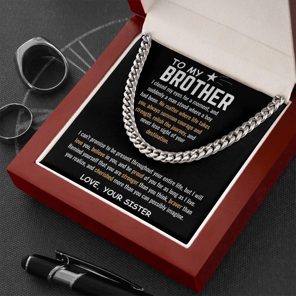 To My Brother - Cuban Link Chain - Gift Set - SLDDL0039 - Sunshine Letters Co