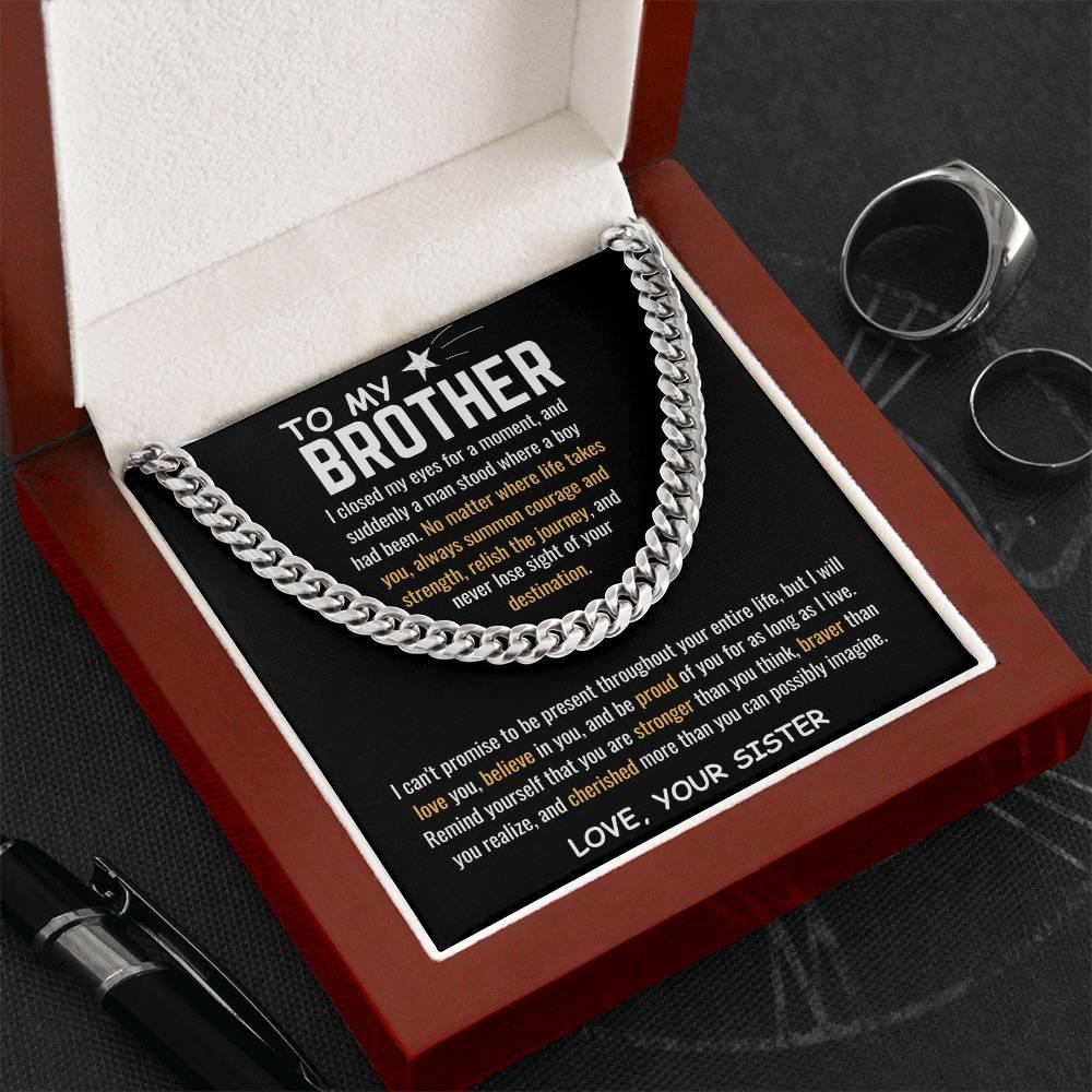 To My Brother - Cuban Link Chain - Gift Set - SLDDL0039 - Sunshine Letters Co