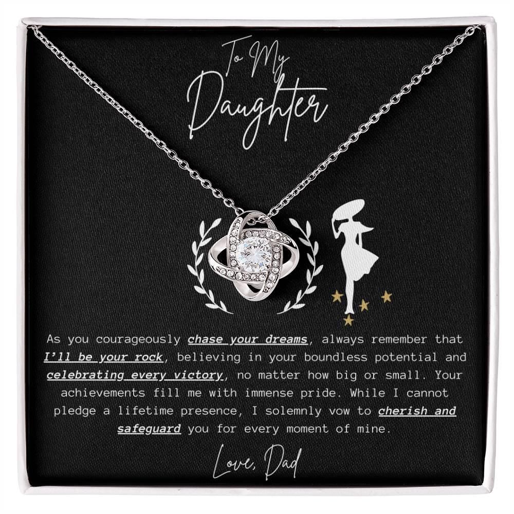 To My Daughter - Love Knot Necklace Gift Set - SLDDL0044 - Sunshine Letters Co