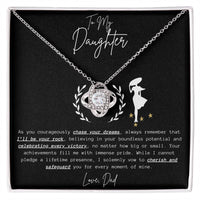 To My Daughter - Love Knot Necklace Gift Set - SLDDL0044 - Sunshine Letters Co