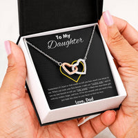 To My Daughter - Interlocking Hearts Necklace Gift Set - SLDDL0047 - Sunshine Letters Co
