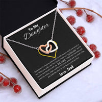 To My Daughter - Interlocking Hearts Necklace Gift Set - SLDDL0047 - Sunshine Letters Co