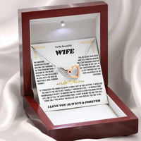 To My Beautiful Wife - Interlocking Hearts Necklace Gift Set - SLDDL0018 - Sunshine Letters Co