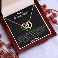 To My Daughter - Interlocking Hearts Necklace Gift Set - SLDDL0047 - Sunshine Letters Co