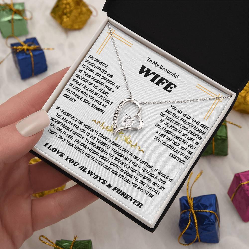 To My Beautiful Wife - Forever Love Necklace Gift Set - SLDDL0017 - Sunshine Letters Co